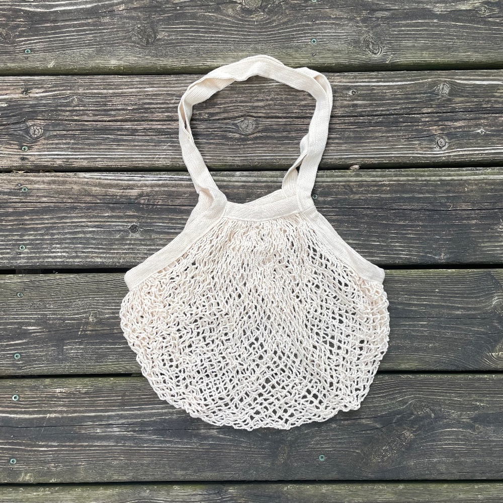 Eco Geometric Stretchy Cream Canvas Bag
